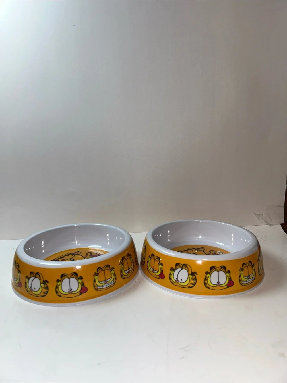 Lot Of 2 NWT Garfield Pet Bowl Dog Cat Food Water Dish 7in Diameter